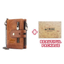 Genuine Leathe Men Wallet RFID Luxury Desig Bifold Short Wallets Male Hasp Vintage Purse Coin Pouch Multi-functional Card Pocket