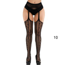 Sexy Solid Striped Elastic High Waist Transparent Stockings Lingerie Garter Fishnet Pantyhose Open Crotch Tights