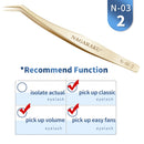 NAGARAKU Eyelash Extension Tweezers Makeup Stainless Steel Non-magnetic Pincet Volume Eyelash Tweezers 3D accurate
