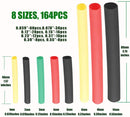164pcs Set Polyolefin Shrinking Assorted Heat Shrink Tube Wire Cable Insulated Sleeving Tubing hand tools Set