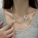 Gothic Butterfly Pendant Necklace for Women Choker Aesthetic Grunge Chain accessories IGIRL Indie Collar Jewelry Friends Gift
