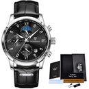 LIGE Men Watch Luxury Leather Waterproof Sport Quartz Wristwatch Chronograph Military Watch for Men Relogio Masculino Men‘s Gift