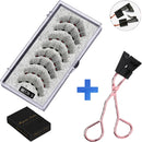 MB Anniversary 5 Magnetic Eyelashes With Tweezers Natural Wispy Faux Cils magnetique Mink Lashes Professional Eye Lashes Set