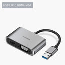 Hagibis USB 3.0 to HDMI-compatible VGA Adapter 1080P Multi-Display 2in1 USB to HDMI-compatible Converter for Windows 7/8/10 OS