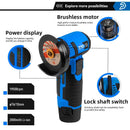 12V Mini Brushless Angle Grinder 18500RPM Cordless Polishing Grinding Machine 2.0mAh Electric Grinder Power Tools by PROSTORMER