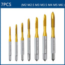 HSS Titanium Coating Screw Tap Drill Bit M2 M2.5 M3 M3.5 M4 M5 M6 M8 M10 M12 Metric Straight Flute Thread Tap Hand Tools