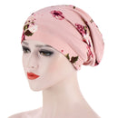 2021 New Elastic Fashion Turban Hat Solid Color Women Warm Winter Headscarf Bonnet Inner Hijabs Cap Muslim Hijab femme Wrap Head