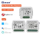 GIRIER Tuya ZigBee 3.0 Smart Switch Module No Neutral Wire Required Smart Home DIY Light Breaker Works with Alexa Google Home