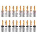 20pcs/10pairs Nakamichi BANANA PLUGS 24K Gold-plated 4MM Banana Connector with Screw Lock For Audio Jack Speaker Plugs Black&Red