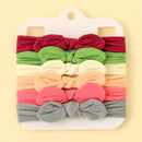 3/4/5/6Pcs/set Cute Bowknot Baby Headband Turban Solid Color Newborn Baby Girls Elastic Hair Bands Soft Nylon Hair Accessories