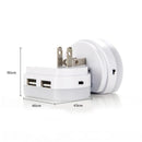 LED Night Lights With Dual USB Port Charger Sensor Light Control Bedroom Wall Lamp Home Emergency Lights EU/US Plug Socket Lamps