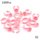 Wholesale 50/100Pcs Disposable Eyelash Glue Fan Cup Rings Holder Container Tattoo Pigment Eyelash Extension Tools Lash Supplies