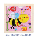 11X11CM Kids Wooden Puzzle Toy Vehicle Animal Jigsaw Cartoon Animal Traffic Tangram Toys Educational Toys Puzzles for Kids Gifts