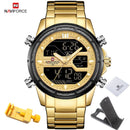 NAVIFORCE Watches for Men Luxury Brand Digital Chronograph Sport Quartz Wristwatch Waterproof Military Steel Band Luminous Clock