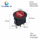 1PCS ON/OFF Round Rocker Switch LED illuminated Car Dashboard Dash Boat Van 12V 24V / 6A 250V / 10A 125V 2/3/4PIN Switch 20MM