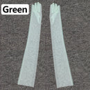 Fashion Long Sheer Tulle Gloves Ultra Thin Stretchy Full Finger Mittens Mesh Elbow Wedding Bride Gloves Halloween Accessory