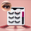3Pairs Magnetic Lashes 3D Mink Eyelashes Wholesale Fake Eyelashes Magnetic Eyeliner With Tweezer Makeup Set For Beauty Faux Cils