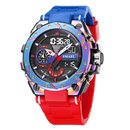 Quartz Watch For Men SMAEL Wristwatches Watcholorful Red Bracelet 50M Waterproof Alarm Clock Analog Digitals 8060 Sport Watches