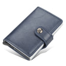 New Men women smart wallet Credit Bank card holder fashion purse Aluminum alloy Business Casual Mini wallet Brand PU Purse