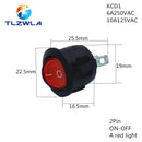 1PCS ON/OFF Round Rocker Switch LED illuminated Car Dashboard Dash Boat Van 12V 24V / 6A 250V / 10A 125V 2/3/4PIN Switch 20MM