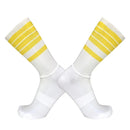 Anti Slip Silicone Summer Aero Socks Whiteline Cycling Socks Men Bicycle Sport Running Bike Socks Calcetines Ciclismo