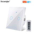 Wifi EU Wall Touch Switch Smart Light Switch 1/2/3 Gang No Neutral Wire Required Tuya Smart Life Home Support Alexa Google Home