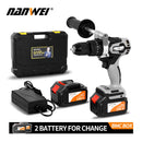 NANWEI 21V 13mm Cordless Drill Industrial Grade Brushless Impact Drill 1/2" Metal Auto-locking Chuck Ice Drill Fishing