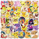 10/50pcs Kawaii Pokemon Anime Stickers Pikachu Stickers Laptop Suitcase Skateboard Guitar Phone Cartoon Stickers Kid Gift Toys