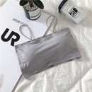 Fashion Women Sling Tube Top Sexy Bra Top Breathable Chest Pad Wearing Underwear Seamless Ice Silk Breast Wrap Lingerie Female