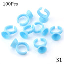 Wholesale 50/100Pcs Disposable Eyelash Glue Fan Cup Rings Holder Container Tattoo Pigment Eyelash Extension Tools Lash Supplies