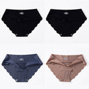 4 PCS/Lot Seamless Panties For Women Plain Panties Slip Silk Female Underwear Soft Thin Light Panti Culotte Femme Underpants