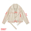FTLZZ 2022 New Spring Women Pu Leather Motorcycle Jacket Female With Belt Solid Color Jackets Ladys Loose Casual Jacket