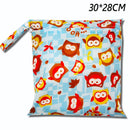 Baby Diaper Bag Cartoon Print Waterproof Wet Dry Nappy Zipper Handbag Stroller Carry Pack Travel Outdoor Wet Diaper Storage Bags