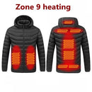 2021 NWE Men Winter Warm USB Heating Jackets Smart Thermostat Pure Color Hooded Heated Clothing Waterproof Warm Jackets