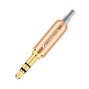 1pc Aluminum Jack 3.5 Earphone Plug with Tail plug clamps 3.5mm 3 pole Stereo Male Plug Gold Plated Wire Connector