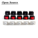 5/10Pcs Push Button Switch 10x15mm SPST 2Pin 3A 250V KCD11 Snap-in on/Off Rocker Switch 10MM*15MM Black Red and White