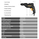 DEKO 220V Electric Screwdriver 2 Functions Electric Rotary Hammer Drill Power Tools Electric Tools(DKIDZ Series)