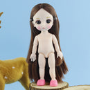 Adollya 16cm BJD Doll Nude Body Ball Jointed Swivel Doll 3D Eyes 13 Moveable Joints Body Make-up Princess 1/12 BJD Dolls