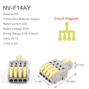 1 Input 2/3/4/5 Output Splitter Quick Spring Splicing Wire Connector Electric Cable Terminal Block Push In With Operation Lever