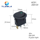 1PCS ON/OFF Round Rocker Switch LED illuminated Car Dashboard Dash Boat Van 12V 24V / 6A 250V / 10A 125V 2/3/4PIN Switch 20MM