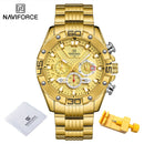 NAVIFORCE Watches For Men 2022 Luxury Original Classic Quartz Clock Analog Chronograph Sports Waterproof Steel Band Wrist Watch