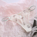 Cute Girls Ladies Mesh T-Back T-String Thongs Sexy Panties Transparent Strawberry Cherry Low-Waisted Seamless Underwear Women