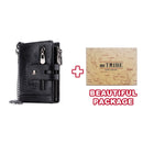 Genuine Leathe Men Wallet RFID Luxury Desig Bifold Short Wallets Male Hasp Vintage Purse Coin Pouch Multi-functional Card Pocket