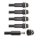 10Pcs (5Pair) 12V 3A 5.5x2.1mm DC Power Male Plugs Connector DC Power Socket Female Jack Screw Nut Panel Mount Adapter 5.5*2.1mm