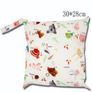 Baby Diaper Bag Cartoon Print Waterproof Wet Dry Nappy Zipper Handbag Stroller Carry Pack Travel Outdoor Wet Diaper Storage Bags