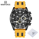 NAVIFORCE Luxury Watches for Men Fashion Silicone Strap Military Waterproof Sport Chronograph Quartz WristWatch Clock With Date