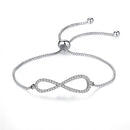SIPENGJEL Fashion Stainless Steel Endless Love Infinity Chain Bracelets On Hand Adjustable Bracelets For Woman Party Jewelry