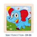 11X11CM Kids Wooden Puzzle Toy Vehicle Animal Jigsaw Cartoon Animal Traffic Tangram Toys Educational Toys Puzzles for Kids Gifts