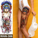 sexy fake tattoo for woman waterproof temporary tattoos large leg thigh body tattoo stickers peony lotus flowers fish dragon
