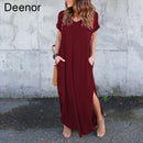 Plus Size 5XL Sexy Women Dress Summer 2021 Solid Casual Short Sleeve Maxi Dress For Women Long Dress Free Shipping Lady Dresses